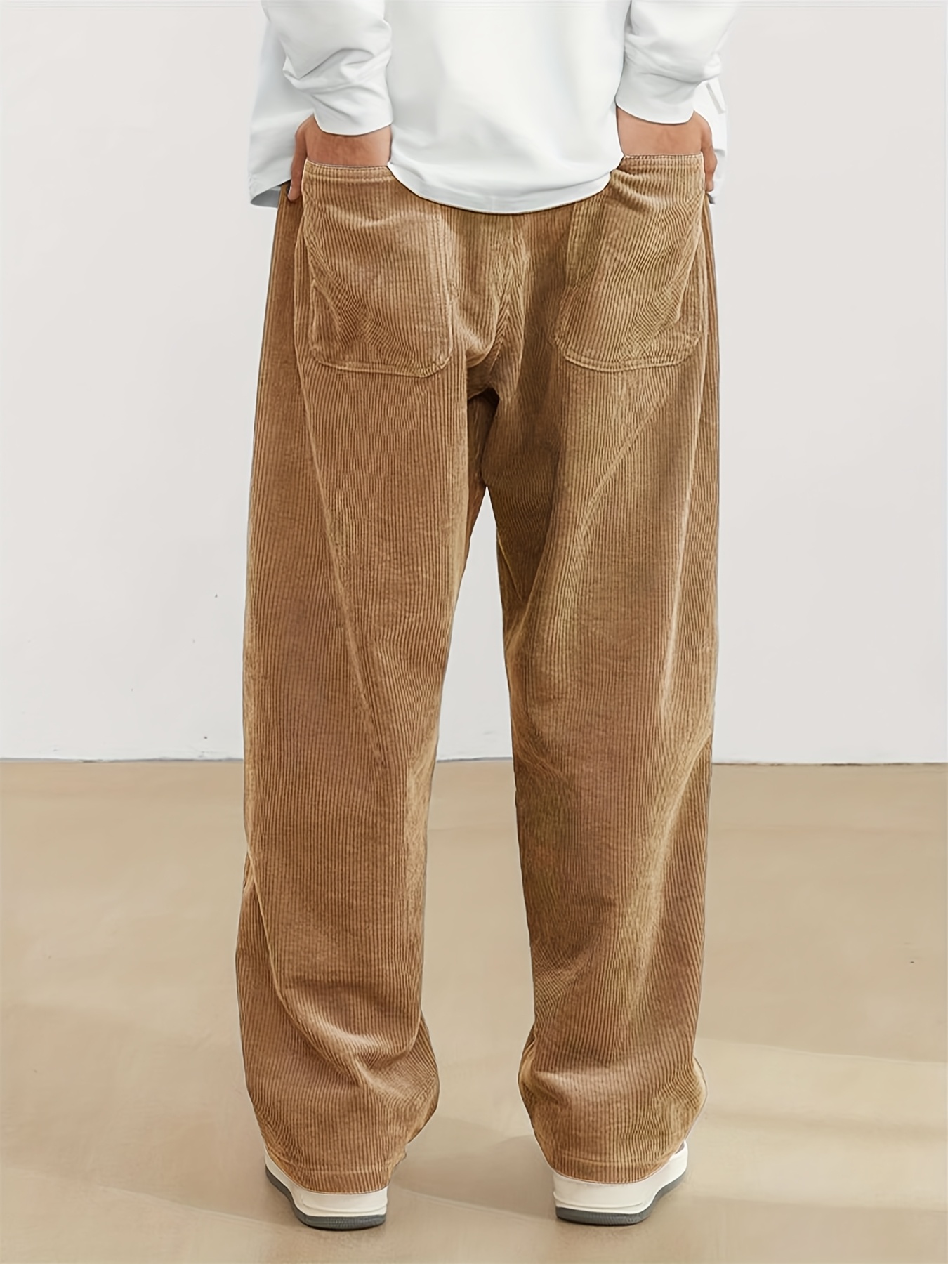 men's vintage inspired loose fit corduroy cargo pants slant