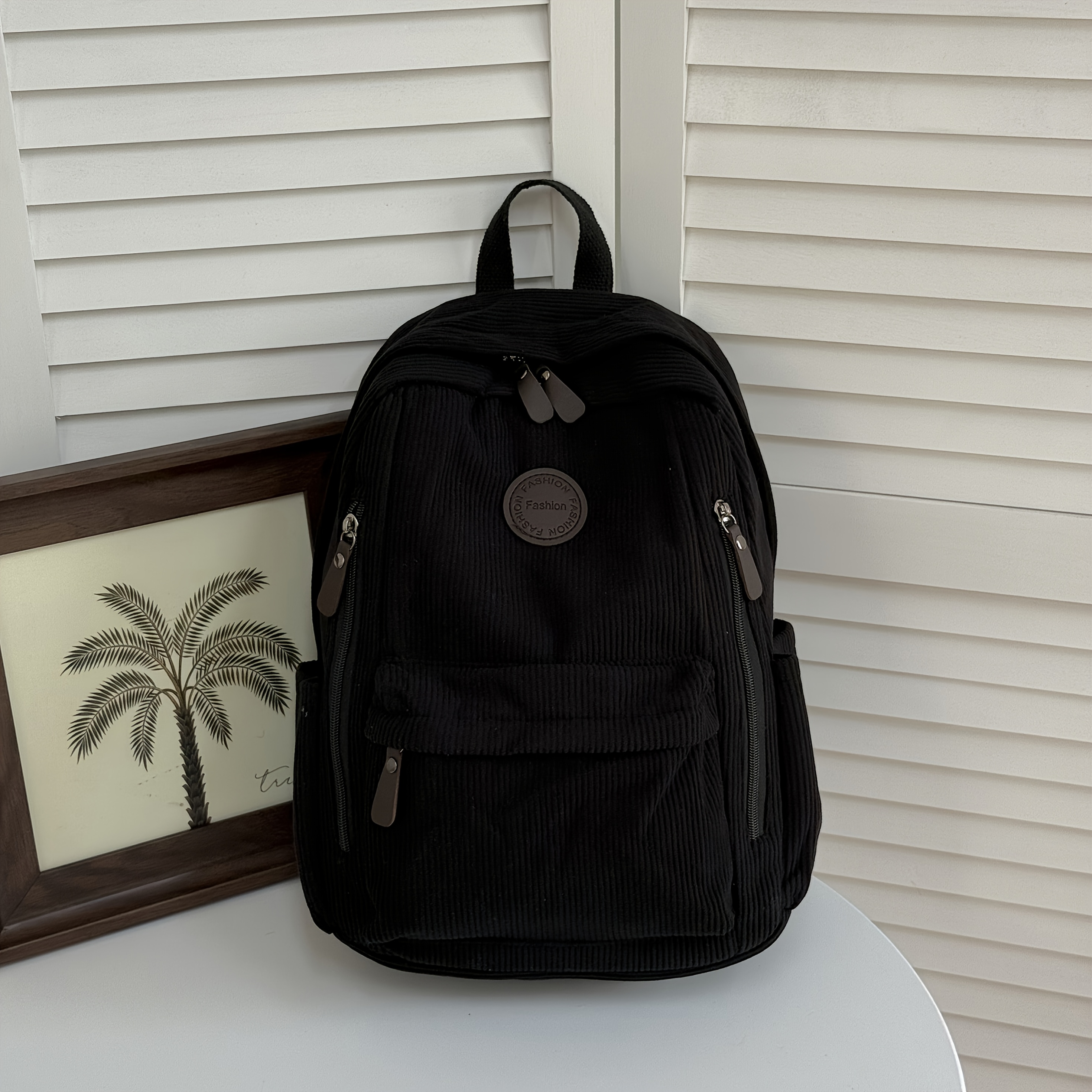 TEMU Sac à dos pour femmes, couleur unie, mode minimaliste, polyvalent, grande capacité, style coréen, sac à dos étudiant tendance, sac à dos de