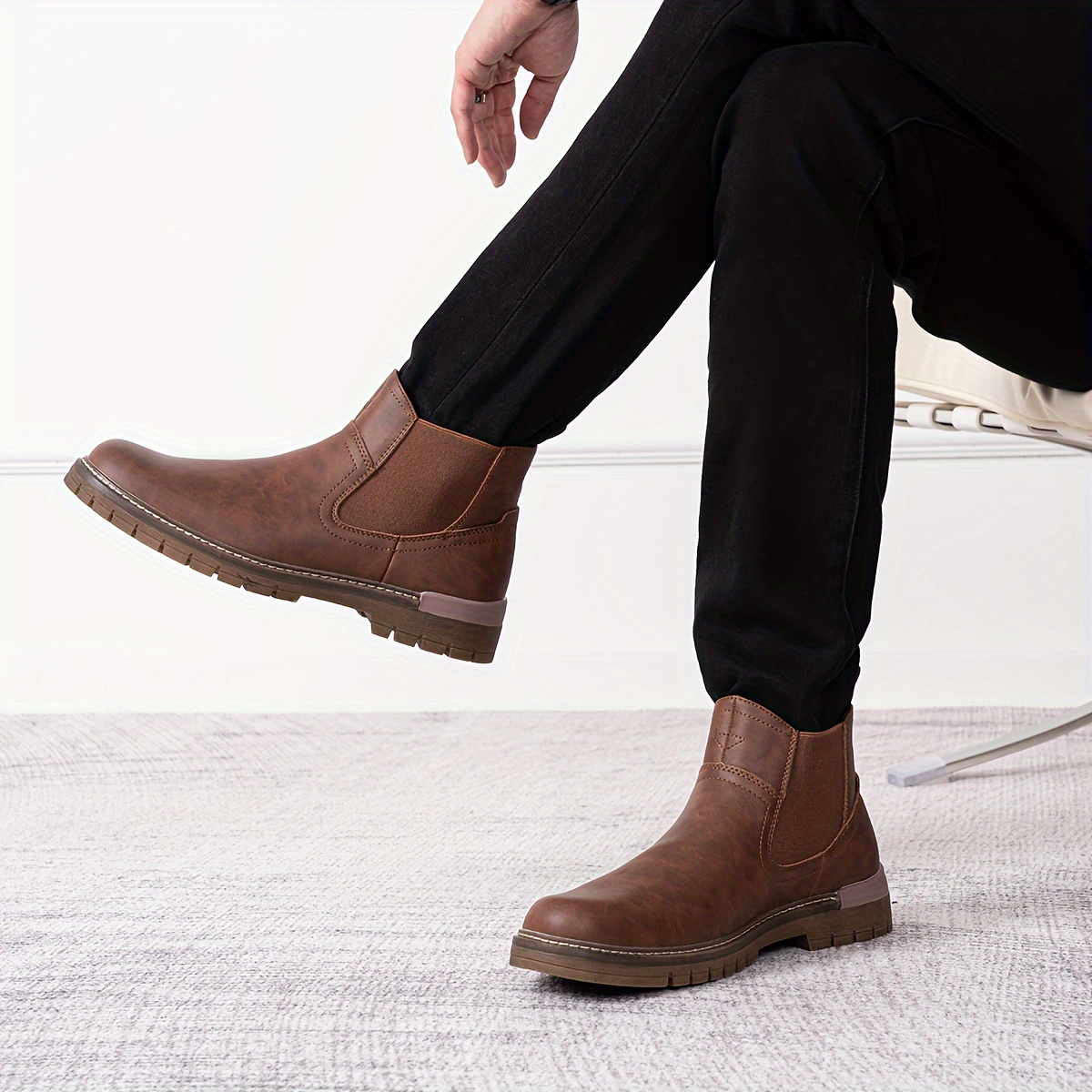 chelsea boots men retro casual boots fashion slip boots - Temu