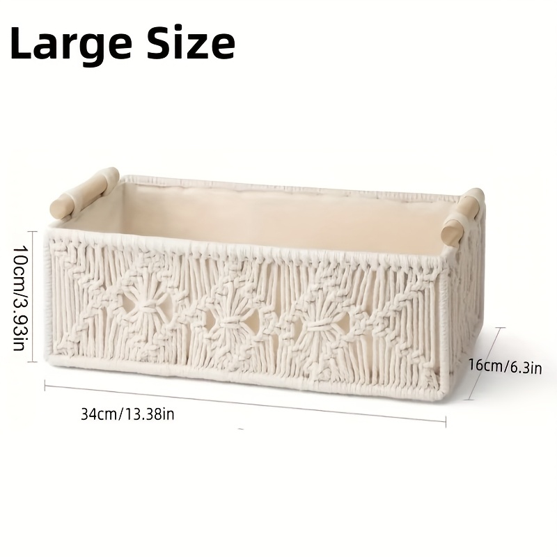 1pc Bohemian Hand-woven Storage Basket - Versatile Organizer For Bathroom, Bedroom & Living Room Decor