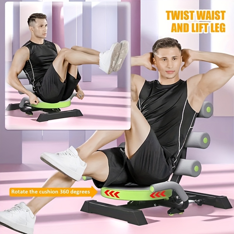 1pc Foldable Abdominal Exercise Equipment - Spring-Assisted Sit-Up Assistant with 360° Rotating Disk, Durable Iron, Transparent Pink - Ideal for Core Strengthening & Muscle Toning, Gym Accessories