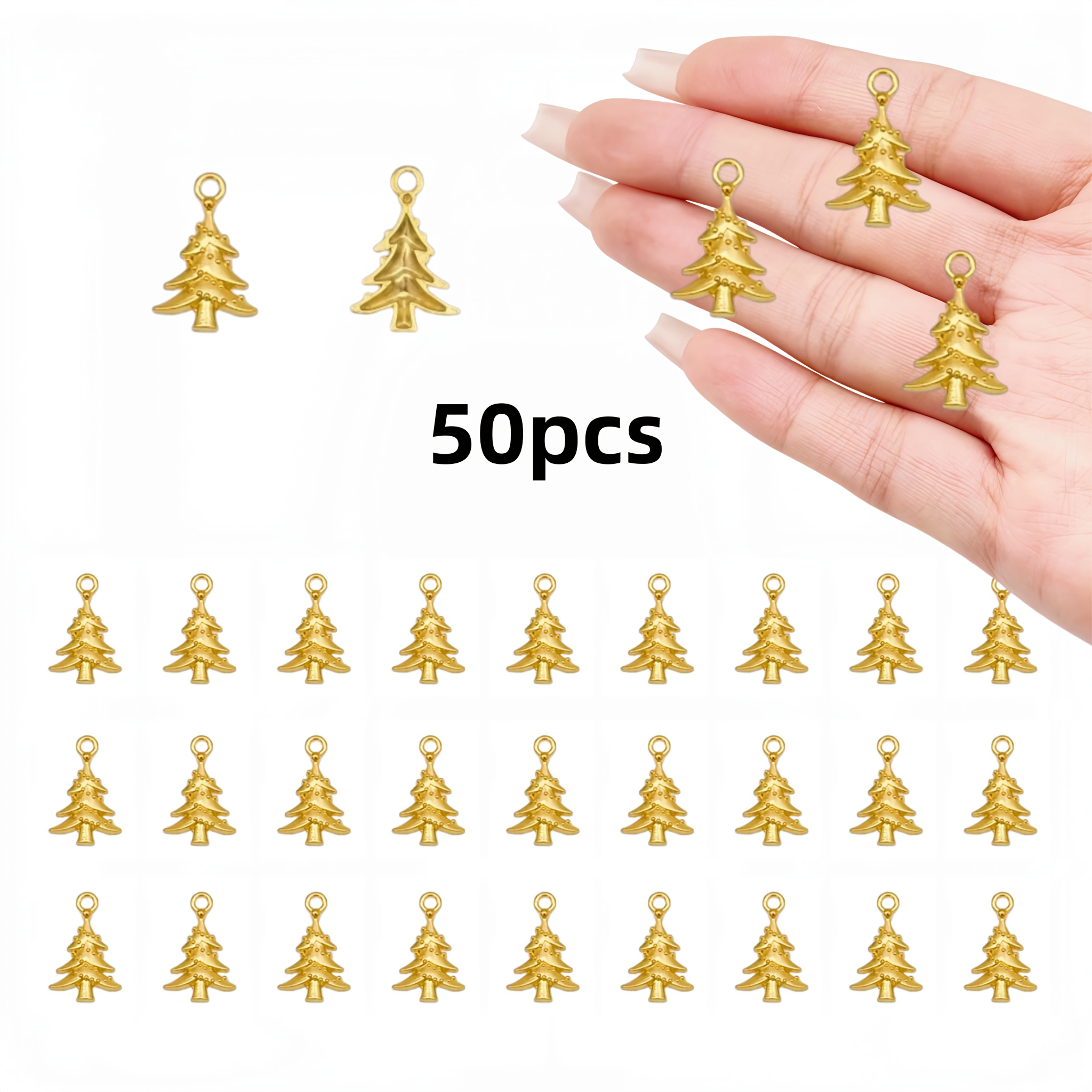 TEMU 50 stuks Kerstboom Kleine Hanger Metalen Hanger Kan Worden Gebruikt voor Kerstcadeau Creatieve Hanger Cadeau