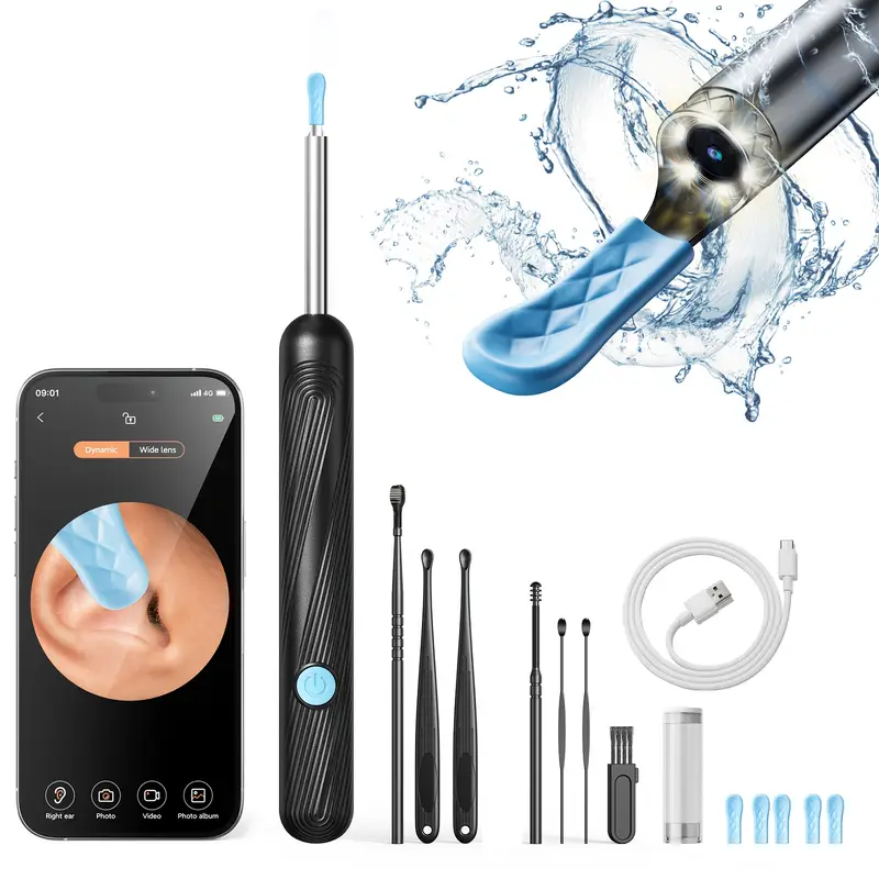 7pcs ear wax removal kit camera light 5 ear spoon protective - Temu Mauritius