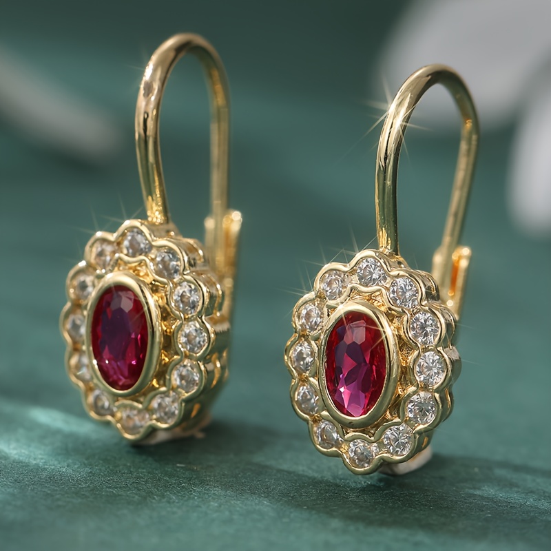 E-shop YOYO Damen - Vergoldete Geometrische Tränen-/Oval-Anhänger Ohrringe mit Synthetischem Zirkonia - Eleganter Schmuck für Hochzeiten & , Ganzjährig