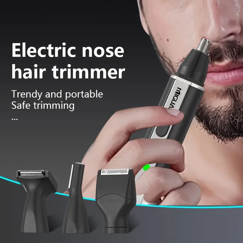 4 in 1 professional grooming kit usb rechargeable nose ear hair trimmer beard and eyebrow mens personal care tools Product details 2