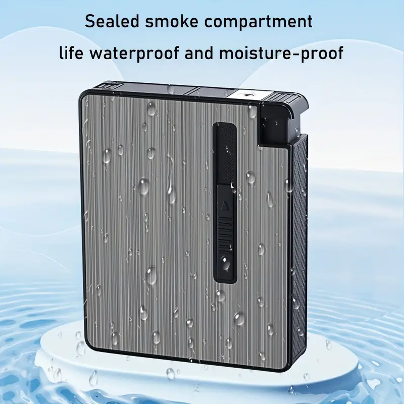 1pc box creative pattern removable lighter thickened moisture of 10 without lighter replaceable lighter creative separated automatic up smoking box suitable for fathers day and new year gifts details 3