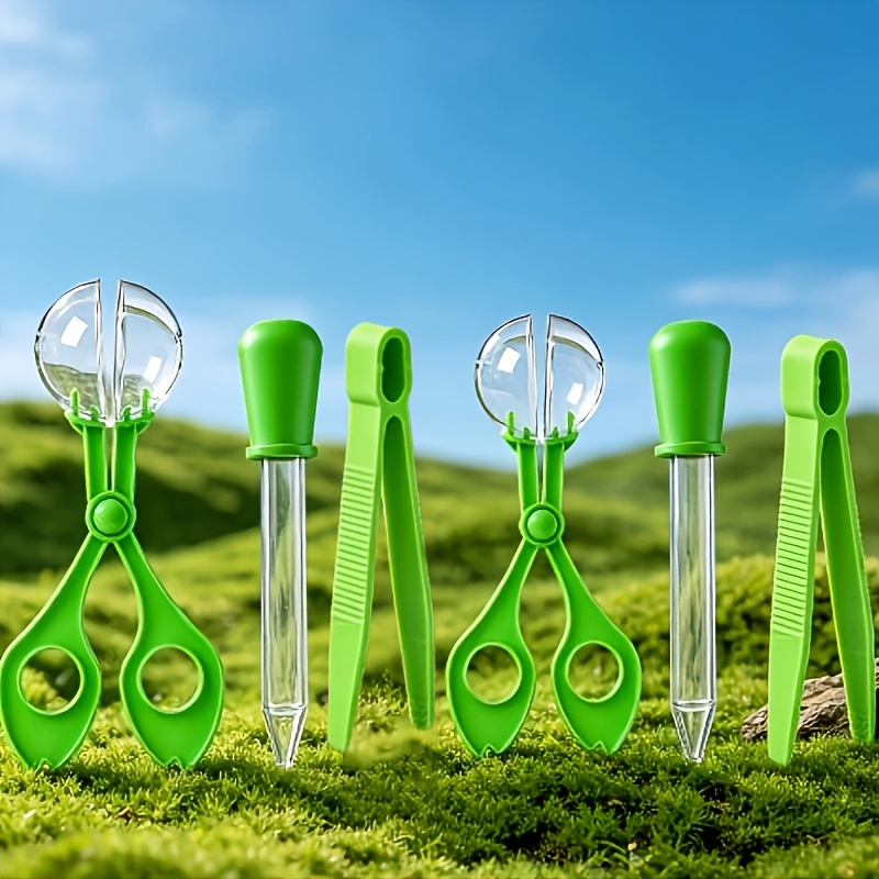 TEMU Kit de Exploración para Exteriores de 6 piezas, Palas Pinzas para Insectos, Herramientas Educativas STEM Portátiles Duraderas