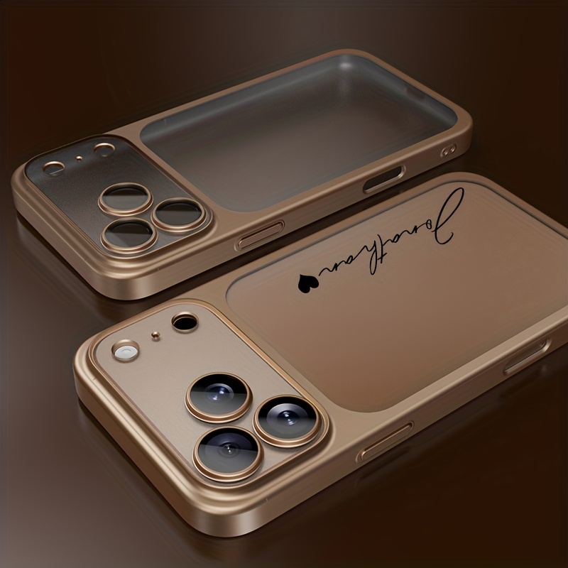 TEMU 3pcs [1 Phone Case With 2x Protectors]custom-made Diy Name Phone Case With An Electroplated Frosted Finish, Designed For Iphone 17 Pro Max, 17