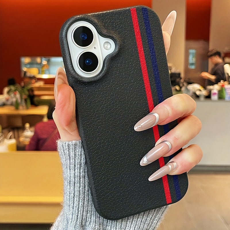 TEMU Phone Case - Color Stripes Suitable For Iphone 16 Pro Max/15/14 Plus/13/12/11 Series Easy Shockproof Phone Case, Durable Tpu Material, Soft,