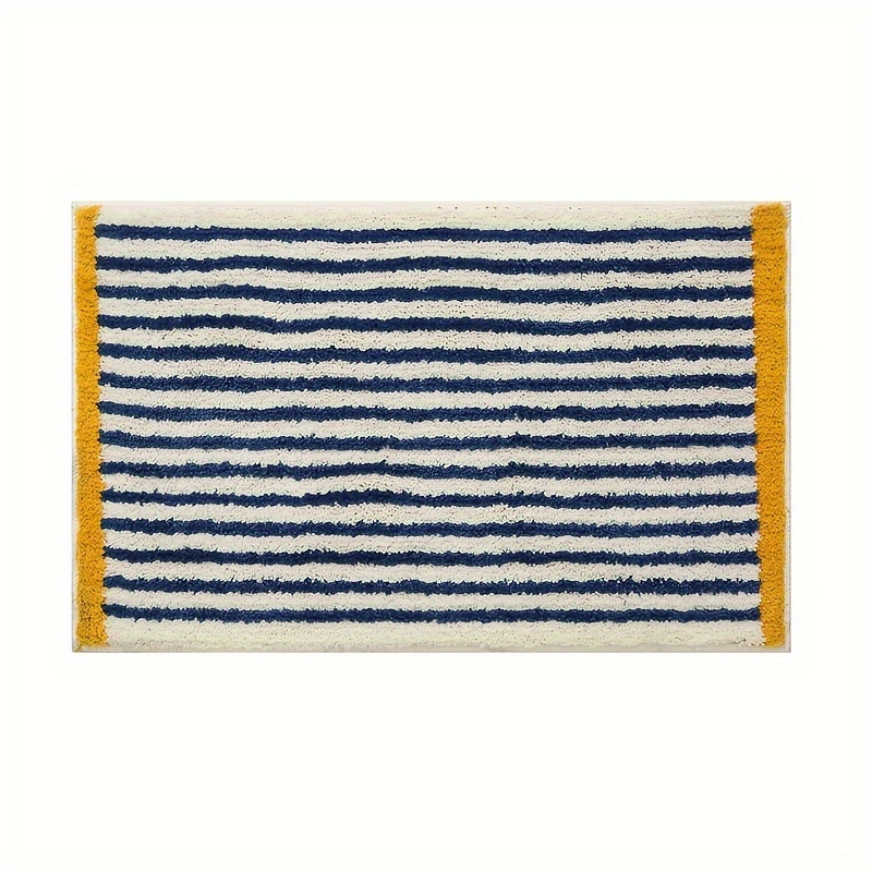 TEMU Tapis de Chevet Ultra-Doux à Rayures Luxueuses - Épais, Antidérapant & Absorbant pour Chambre, Salon et Salle de Bain
