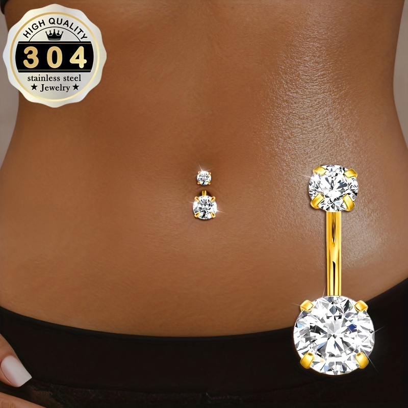 1pc Women's Fashion Belly Button Ring, 304 Stainless Steel Hypoallergenic, Sexy, Light , Perfect For Beach Outfits And Party Banquets. Ideal For And Hot Ladies. Holiday Gift
