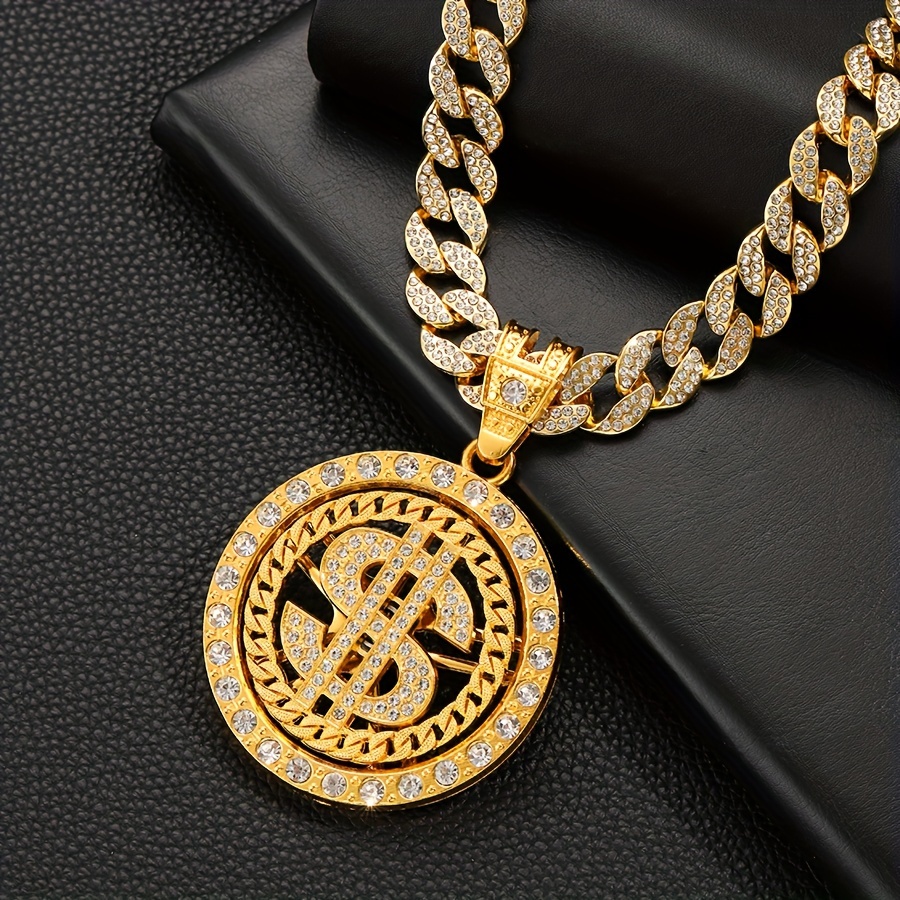 Round hotsell dollar pendant plus Cuban chain