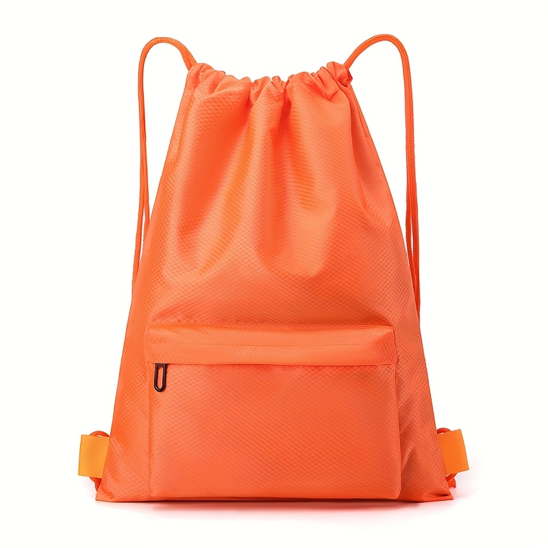 TEMU 1pc Customizable Drawstring Backpack With Personalized Name/logo/design - Durable Polyester Gym Bag, Multiple Pockets & Adjustable Drawstrings,