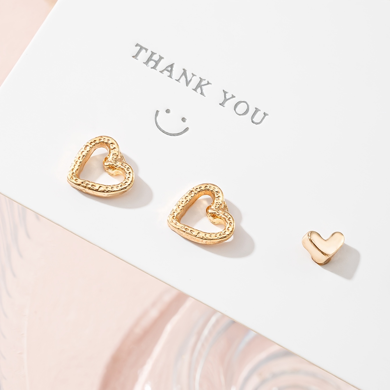 3 Pairs Heart-Shaped Combination Earrings Set