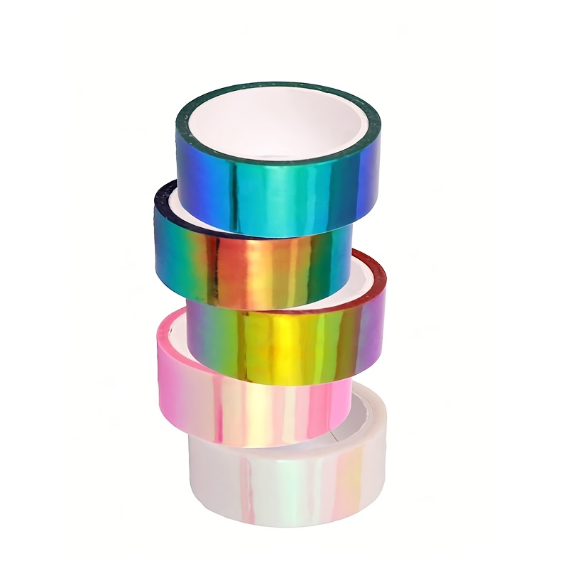 Image of 5pcs Laser Decorative Tape Back To School, Colorful Convenient Sign Sticker Tape, Suitable For Text Decoration, Diy Text Decoration