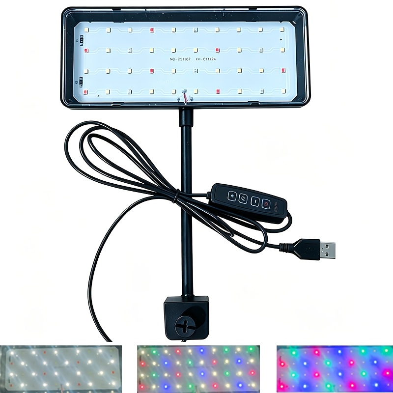 TEMU Led Light, Plant Growth Lamp, Fish Tank Adjustable Brightness And Dimming Timer 360-degree Rotating Light - 10 Levels Of Brightness And 3 Of