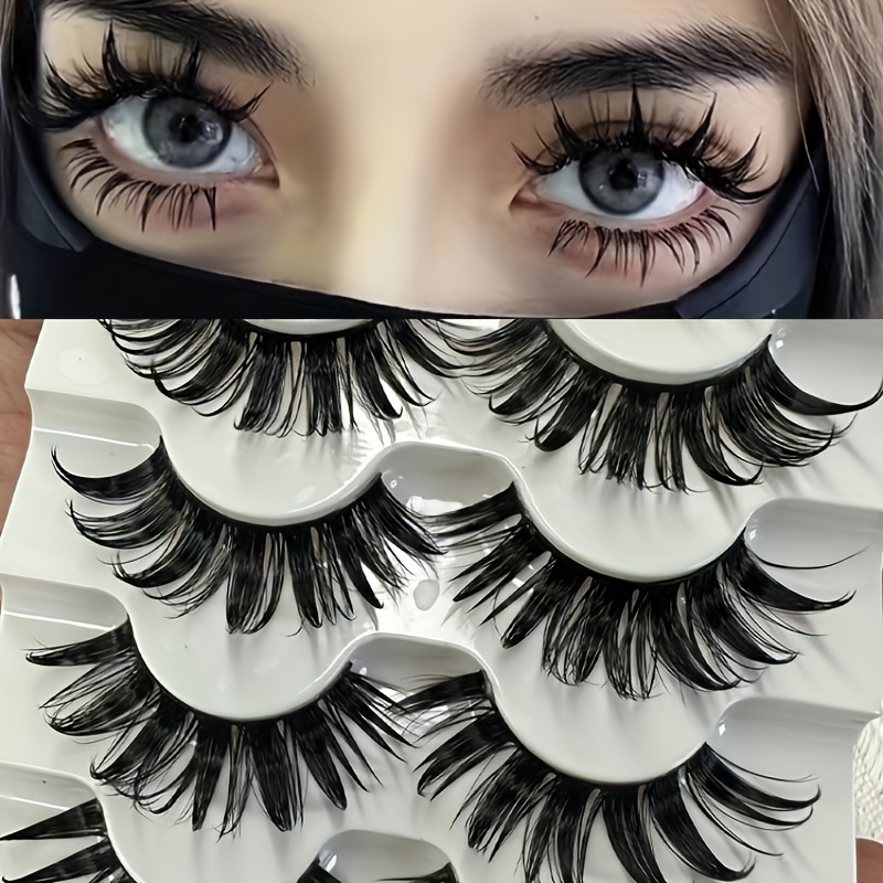 

5 Pairs Of Cartoon Eyelashes, , Japanese Cosplay, Spiky Eyelashes, 16mm Artificial Mink Doll Eyelash Extension Set