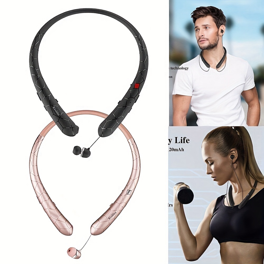 

Neckband Headphones, In-ear Earbud Headphones For Multiple Devices Black/rose Golden