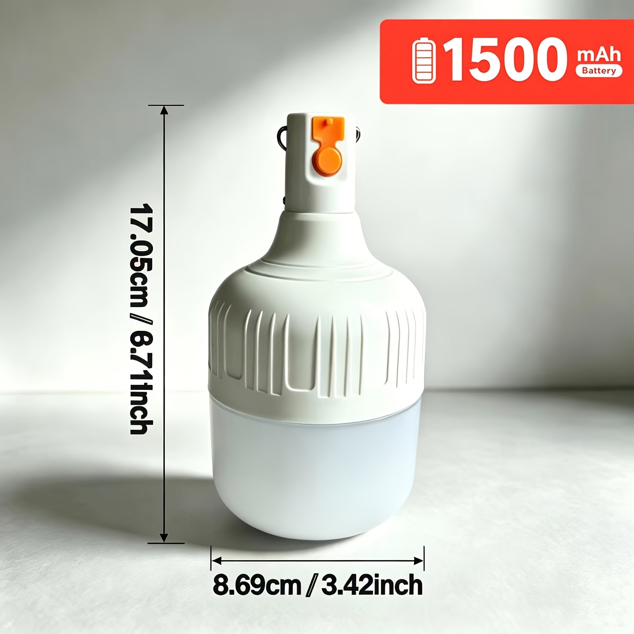 TEMU 8.06/6.71-inch Extra-large Camping Lantern, Rechargeable Led Light Hanging Bulb, Portable Lantern Night Light, 3 Light Modes, Ideal For Outdoor