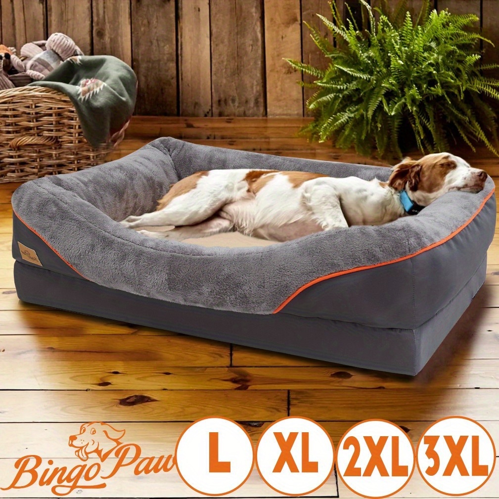 cama para cão em espuma de memória l/xl/xxl/xxxl, sofá ortopédico e para animais de estimação, almofada de apoio lavável com almofada e capa removível para cães de   porte