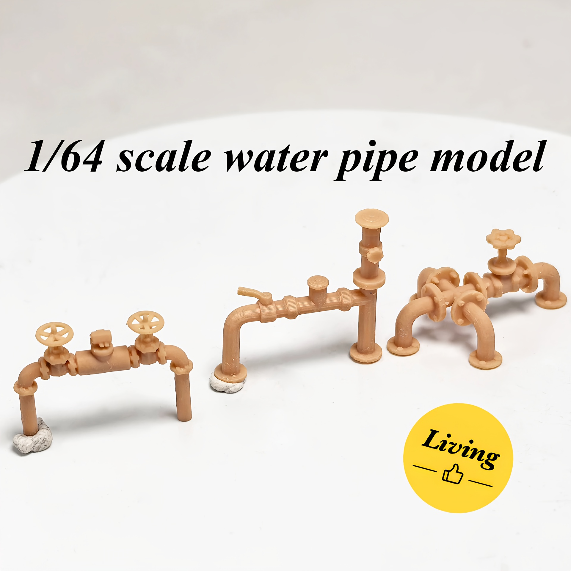 A Set Of 3 1/64 Scale Pipe Valve Models - Unpainted, Ready For Painting