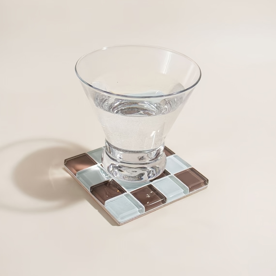 TEMU Sous-verre Mosaïque Carré | Présentoir de Bijoux Coloré, Métal , Lavable à , Idéal pour la et Cadeaux de Pendaison de Crémaillère