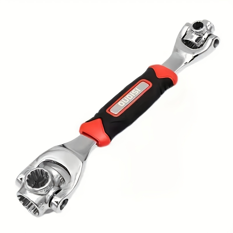 TEMU 1pc Multifunctional Socket Wrench, 8-19mm 52-in-1 Non-magnetic, Non-slip Handle, 360-degree Rotation Design, Chrome Vanadium Repair Wrench Hand