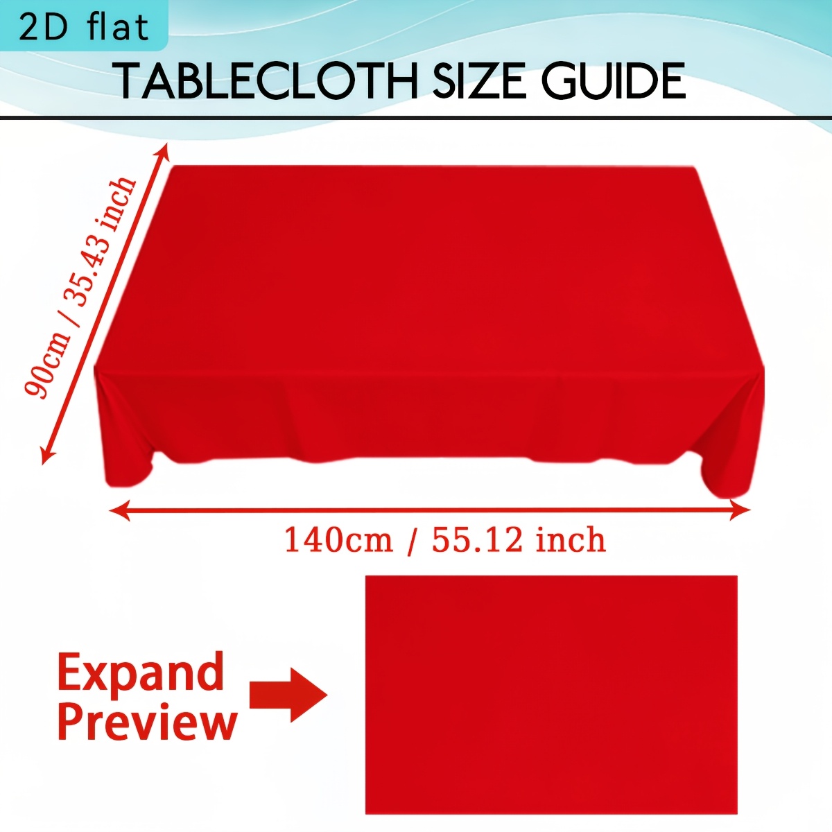 TEMU 1pc Red Solid Color Background Tablecloth, 2d Flat Kitchen Dining Room Rectangle Table Decoration, Party Tablecovers Home Decor For Birthday