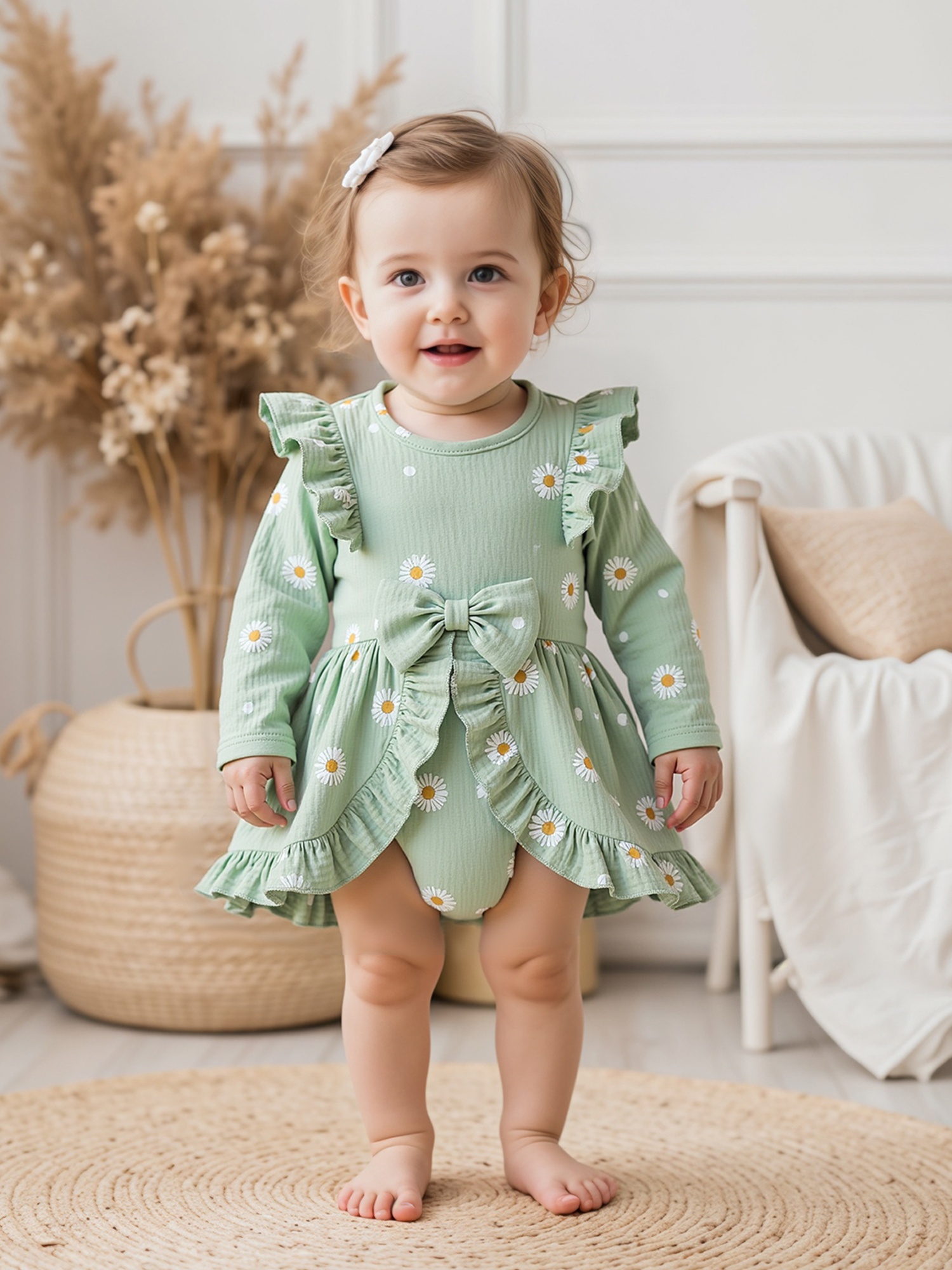 prevent things from falling behind dresser Pink Chicken Raphaela Dress in Strawberry Cream Polka Dot 5Y main image 0
