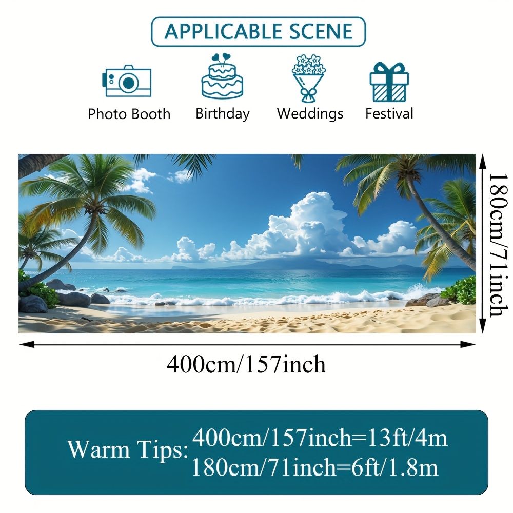 E-shop 2D Türbanner, 1 Stück 2D Flachdruck Tropische Hawaii-Strand-Palmen-Garagentor-Banner mit Friedlicher , Langlebiges Gewebe, Ideal für