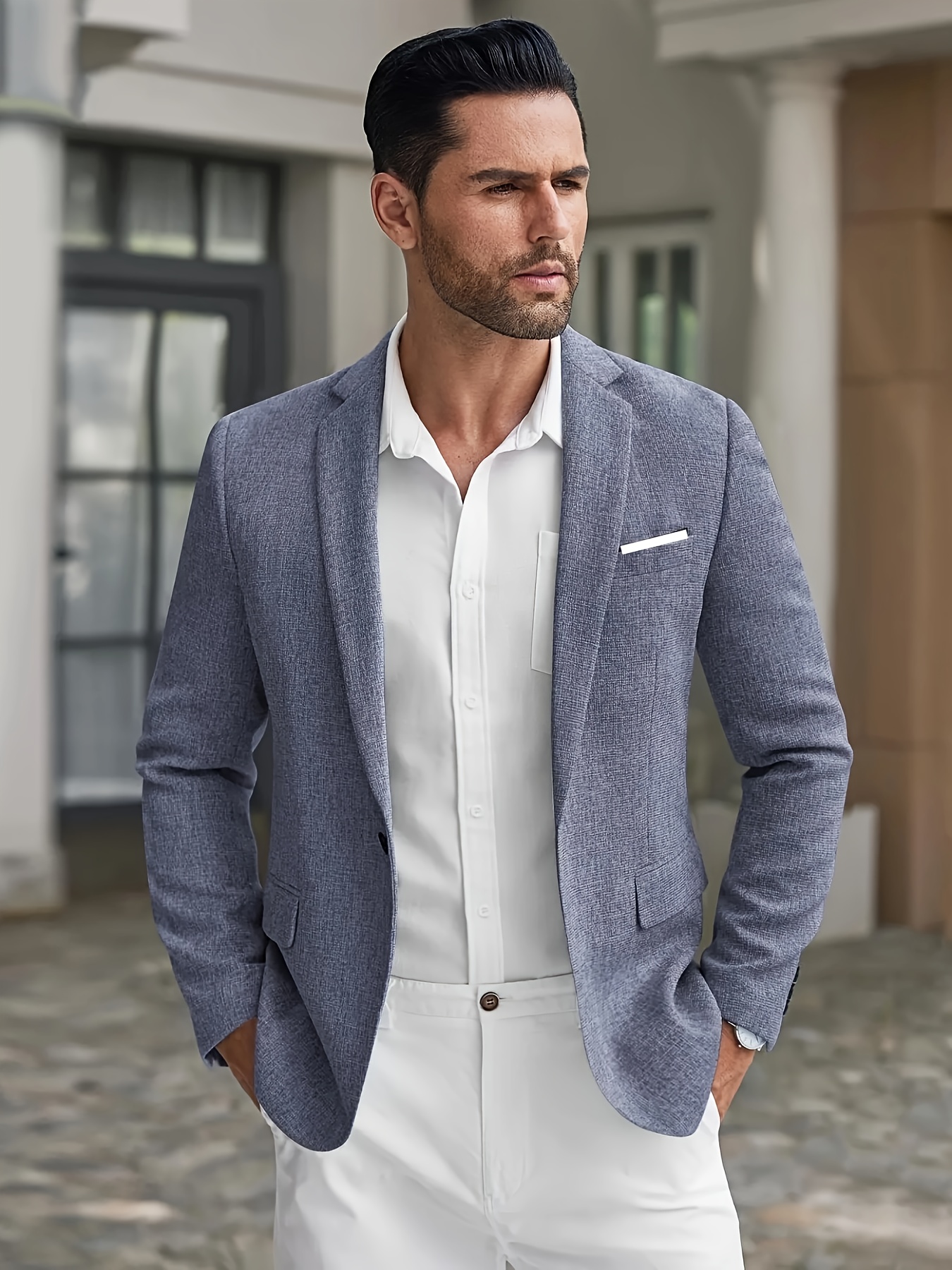 mens business formal jacket classic notched lapel Temu Mauritius