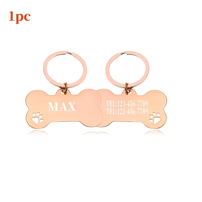 Customized Bone Dog Tag for Pets, Engraved Name Tag for Dogs and Cats