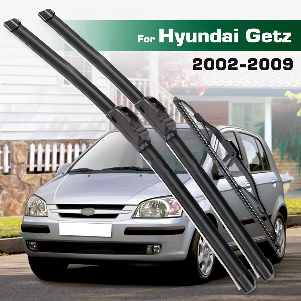 TEMU Set Of Front And Rear Windshield Wiper Blades For Getz Models From 2002 To 2009, Including Brushes Measuring 22 Inches And 2 At 14 Inches
