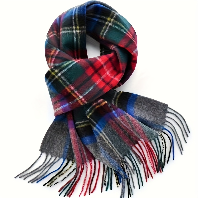 Image of Men's And Women's Fashion Korean Style Grid Color Block Scarf