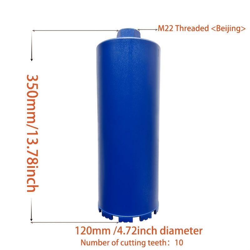 Wet Diamond Core Drill Bits, Concrete Core Drill Bits, M22 Threaded Core Drill Bits With Steel Bars, Bricks, Blocks, Bricks, And Stones
