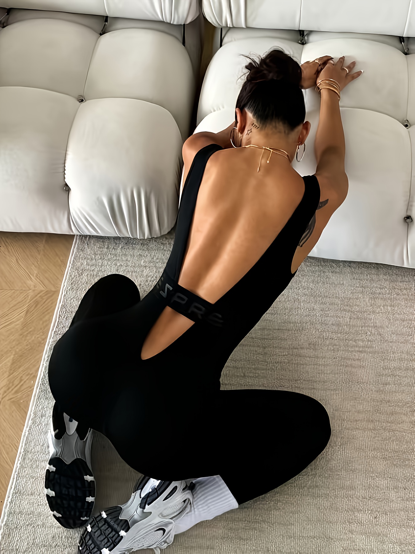 seamless bodysuit, long sleeved, slim fit, one piece sportswear, open back sexy yoga wear