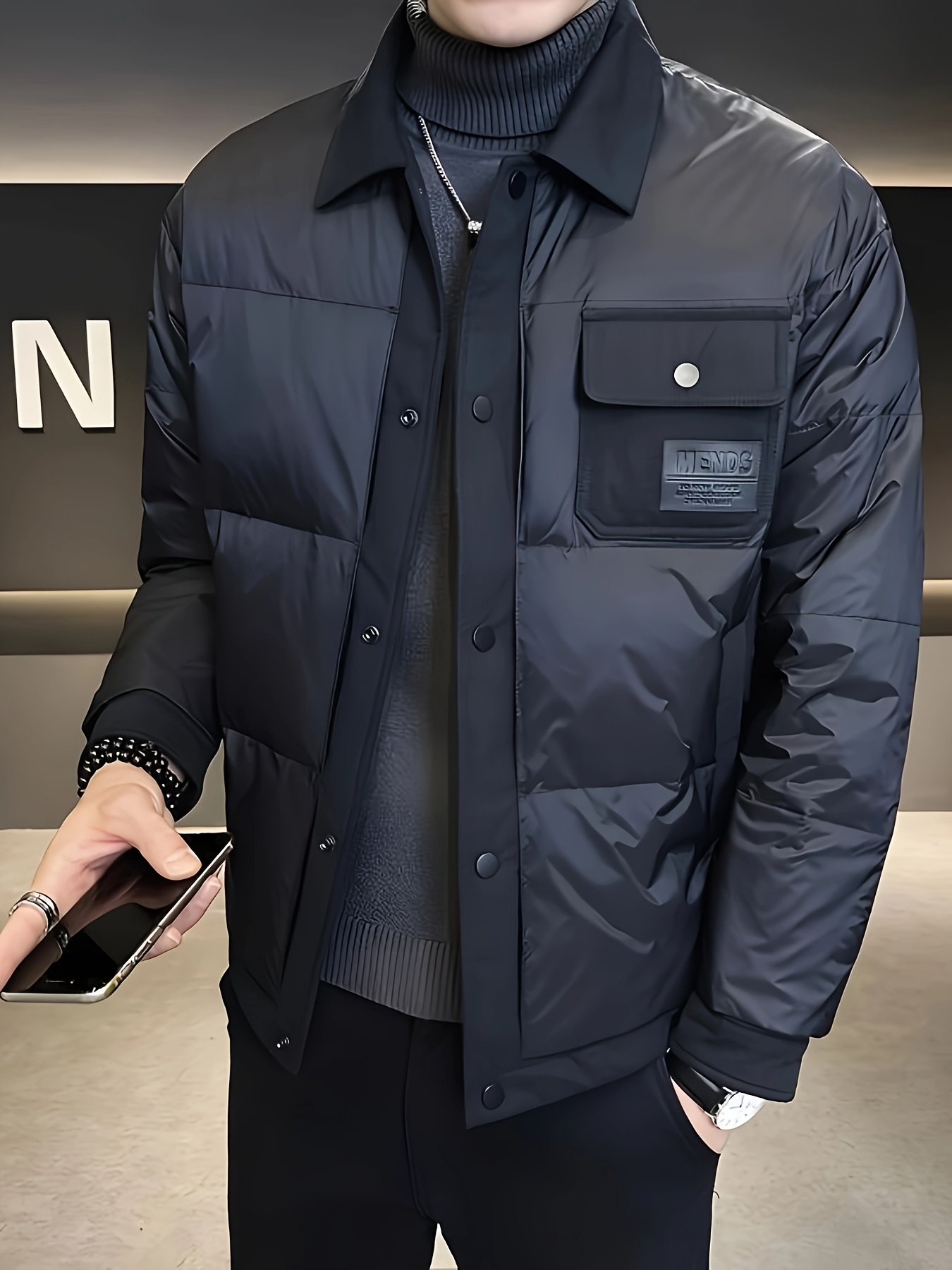 Amazon.com: tuduoms Men's Down Jacket No Hood Winter Fashion