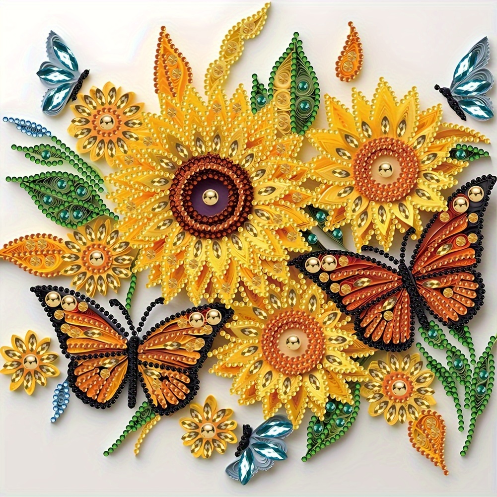 

Sunflower Diamond Painting Kit For Beginners, 5d Art With Special Shaped Diamonds, Flower Themed Diy Diamond Embroidery Craft, Wall Decor Canvas, 11.8x11.8 Inch