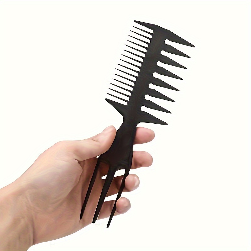 

1pc Double-sided Large Tooth Comb For Hairdressers, Hair Coloring And Cutting Brush, Men's Hair Styling Tool, Abs Plastic Handle