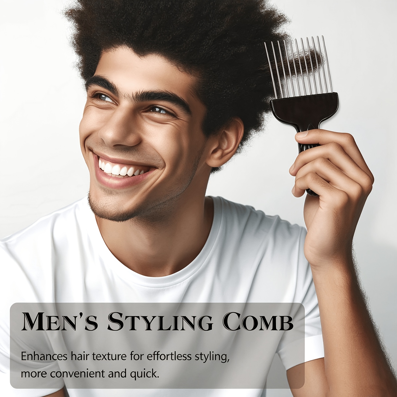 Metal Afro Comb for Curly Hair Detangling