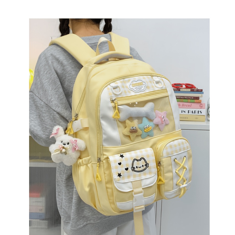 TEMU New Preppy Style Lightweight Large Capacity Backpack Back To Women's Easy All-match Outdoor Travel Bag -match Laptop Hiking Bag Women's Backpack