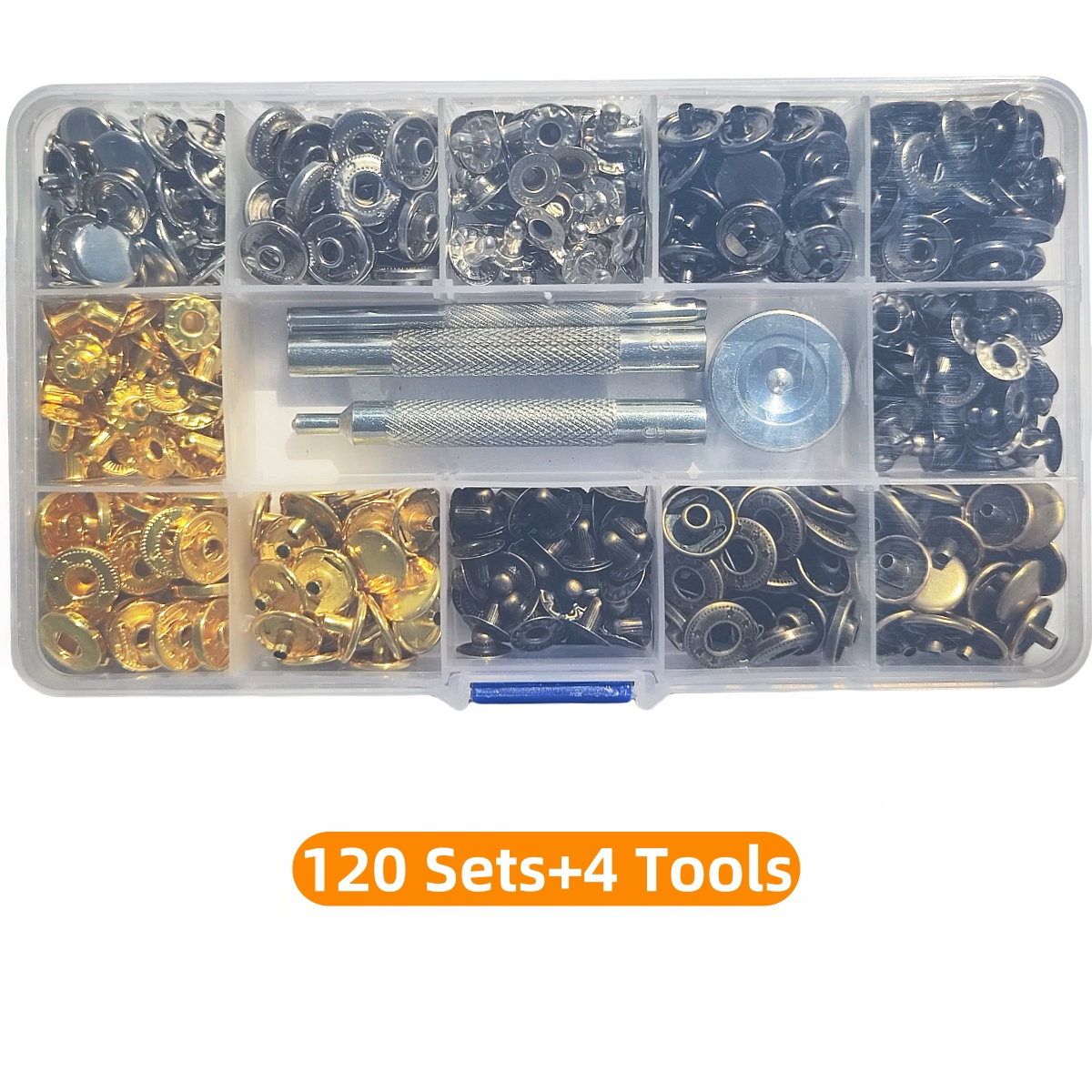 TEMU in metallo 633# 12.5MM, chiusura a per valigia, giacca, , set di strumenti per bottoni a