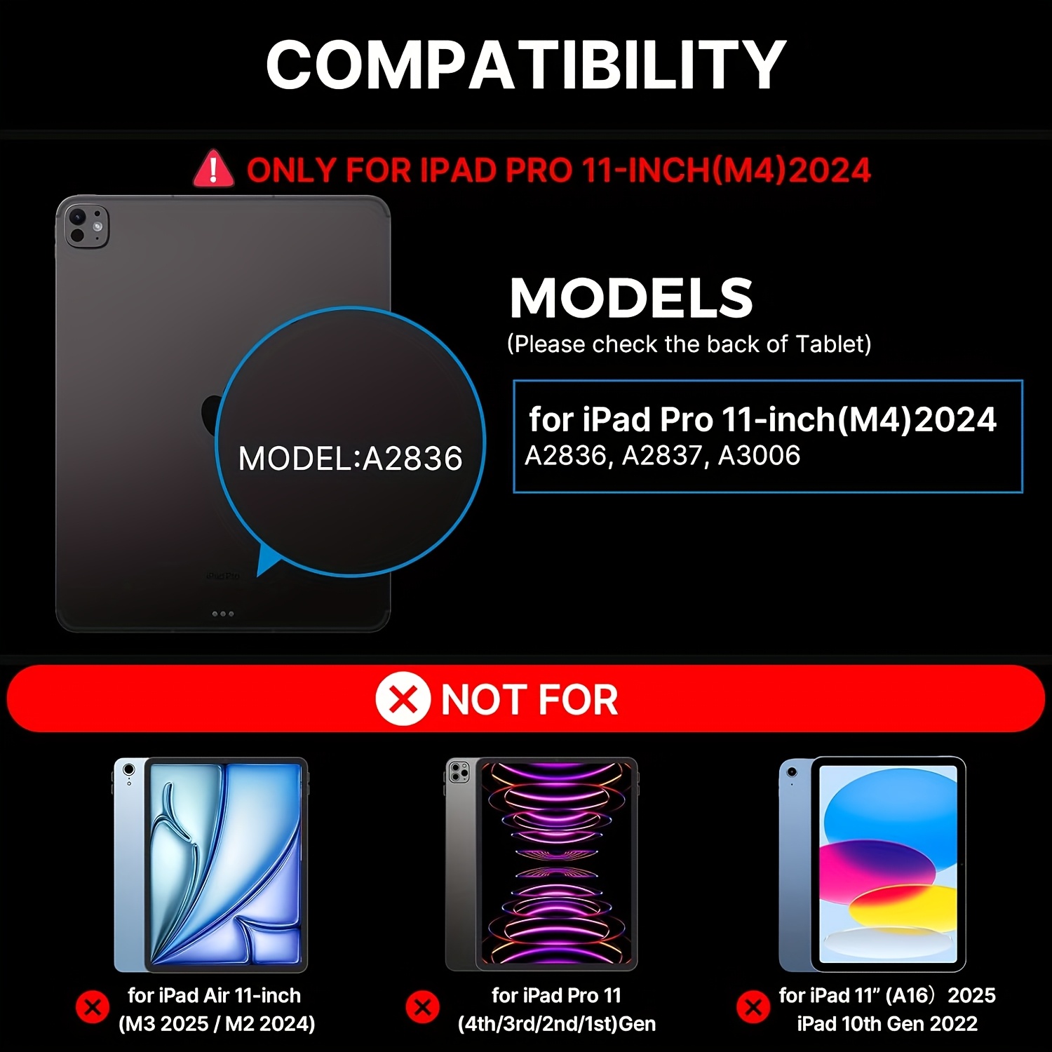 for iPad Pro 11 inch M4 2024 Wireless Magic Keyboard Case with RGB Backlit Smart Touchpad, QWERTY Layout, Magnetic Stand & Case - PU Leather Wireless Keyboard (-C, Long Battery Life) Compatible for iPad Pro 11 M4 2024