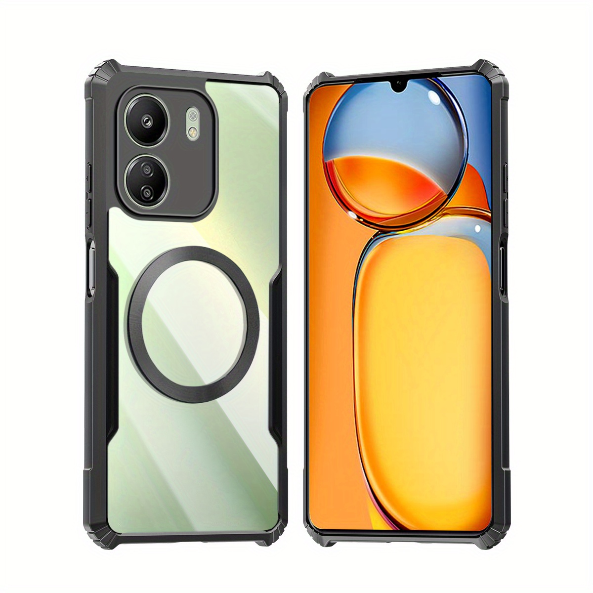 TEMU para Teléfono - Compatible con Xiaomi Redmi 13C 4G/ Poco C65 4G, Carcasa Magnética Atractiva, Cubierta Antigolpes, Acrílico Transparente,