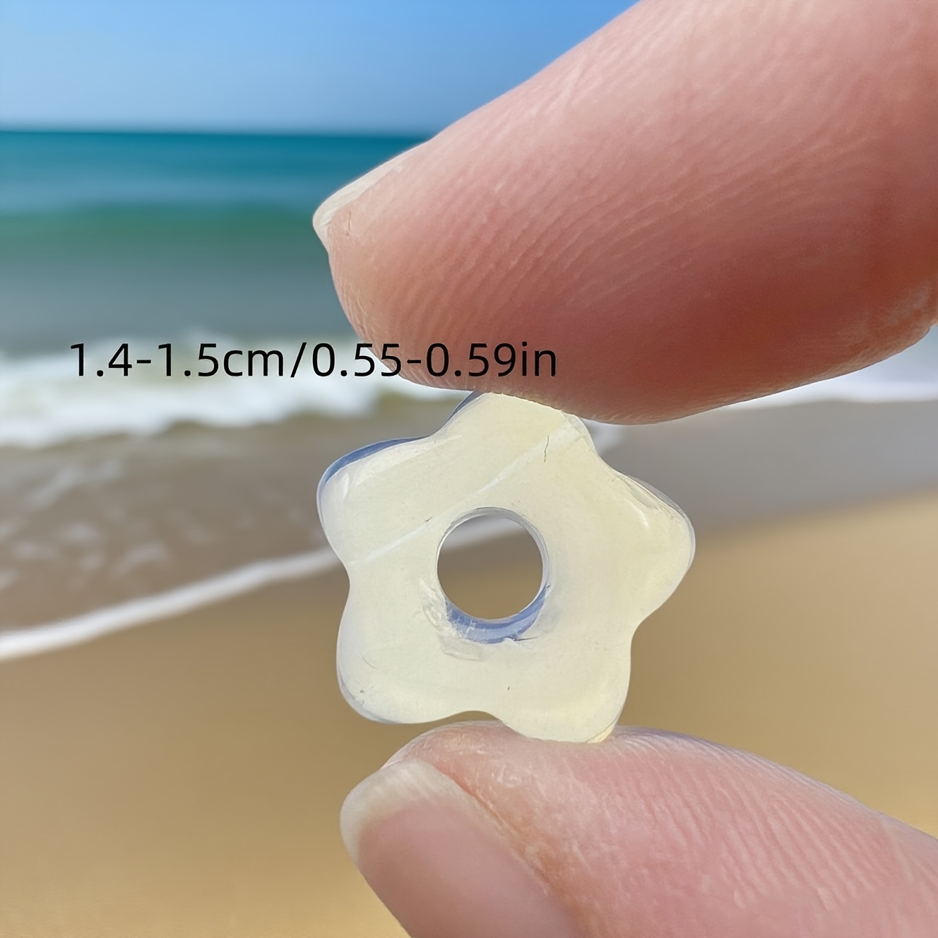 5pcs Natural Stone Opalite Flower Pendant Charm