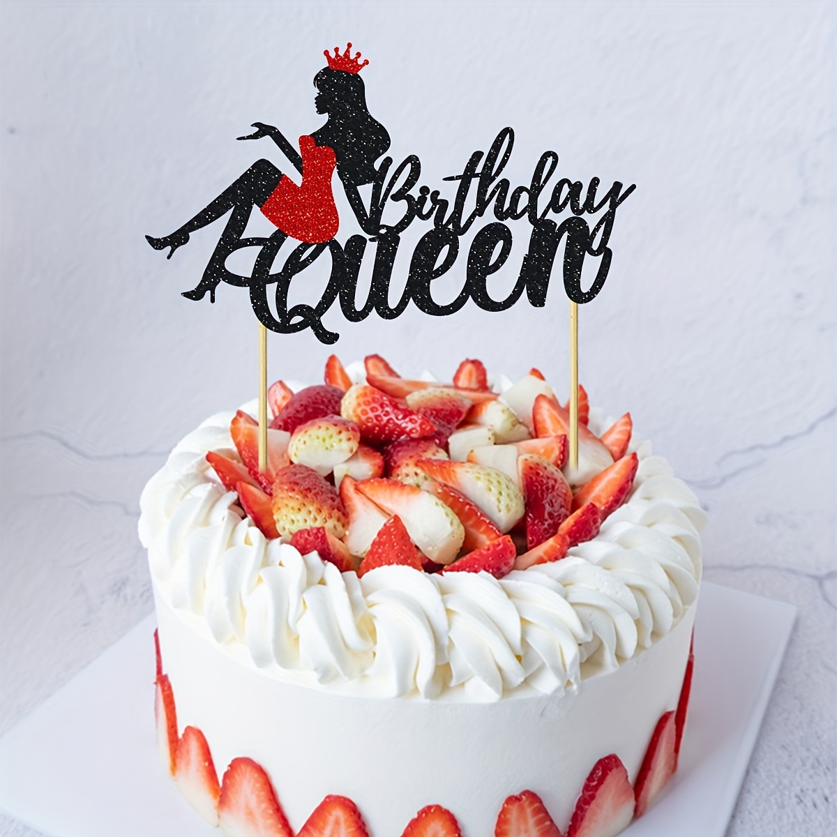 

Birthday Cake Topper - Glittery Heels & Lettering, Sweet Birthday Party Decorations