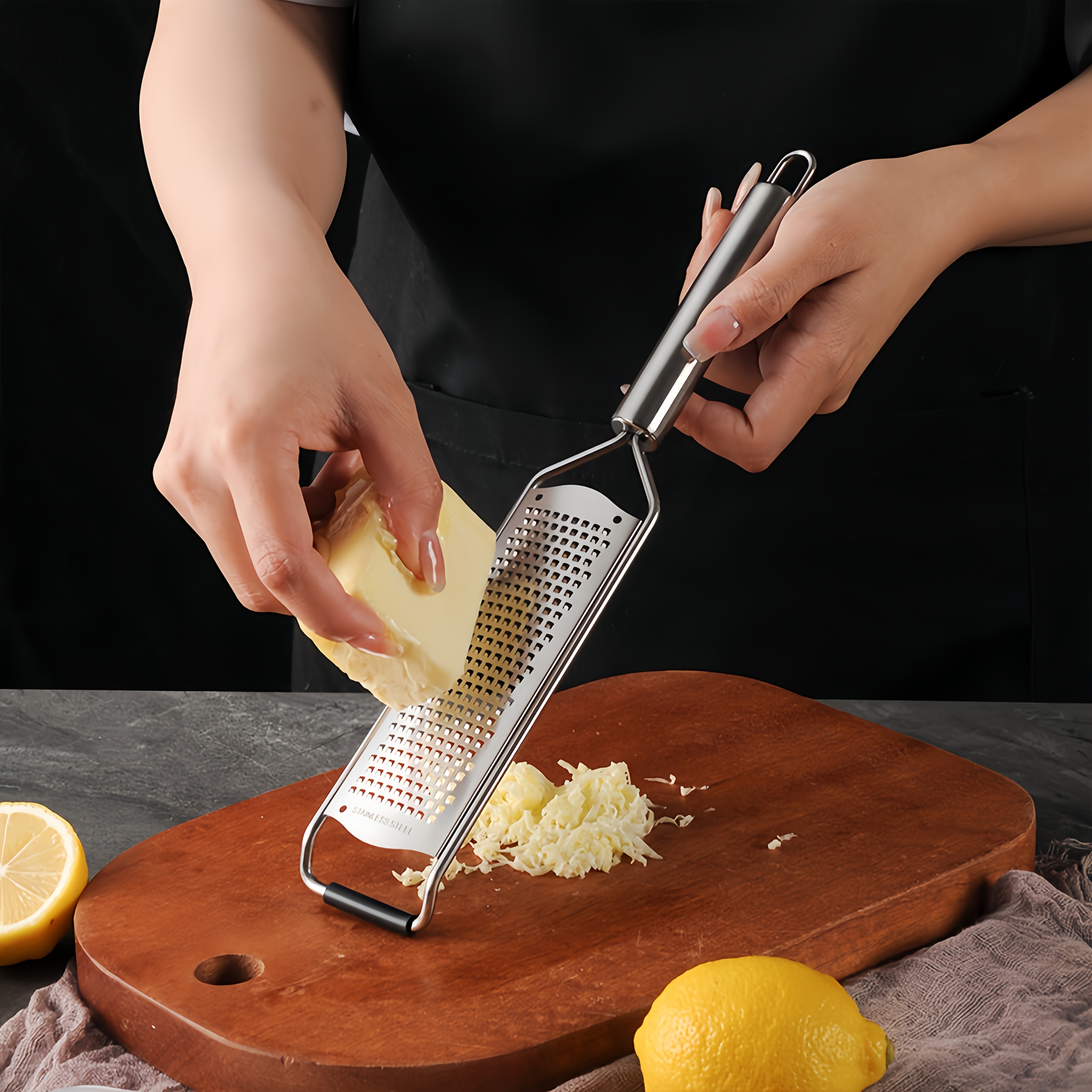 

2pcs Portable Stainless Steel Grater With Stainless Steel Handle - Great For Peeling Chocolate, Cheese And Fruit - Outdoor Camping And Home Use