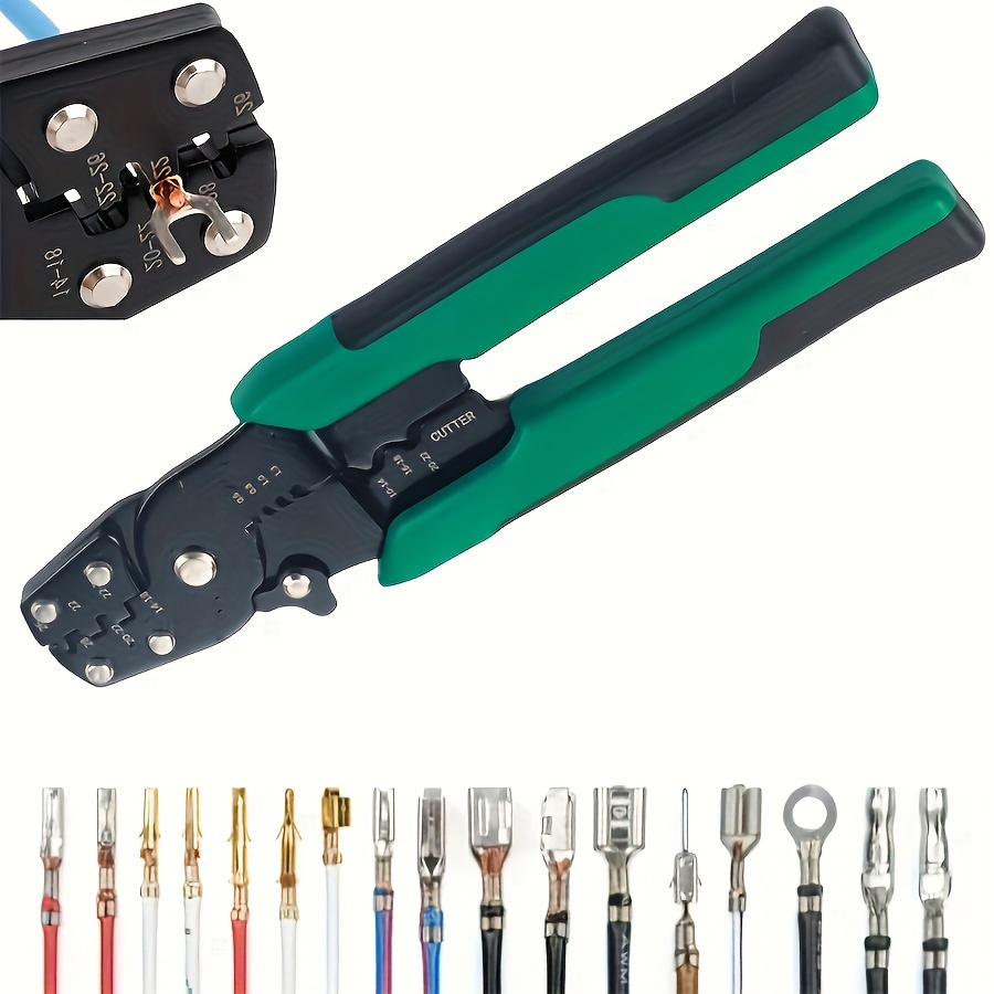 

4-in-1 Multifunctional Wire Tool - Durable Iron Crimper, Cutter, Stripper & Terminal Pliers With Non-slip Grip For Diy And Professional Use