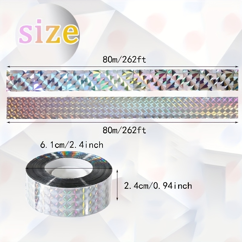 1pc Bird Scare Tape Bird Scare Repellent Reflective Holographic Double Sided Pigeon Scare Tape For Birds Away For