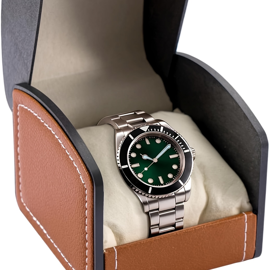 Faux Leather Single Watch Gift Box, Travel Organizer